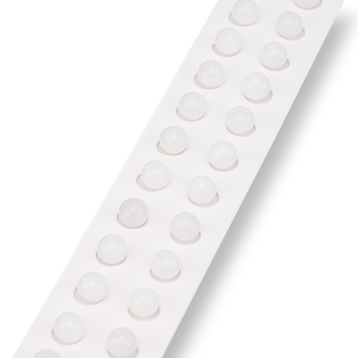 Cuentas redondas lisas de jade blanco con medio agujero, 08 mm, 24 piezas