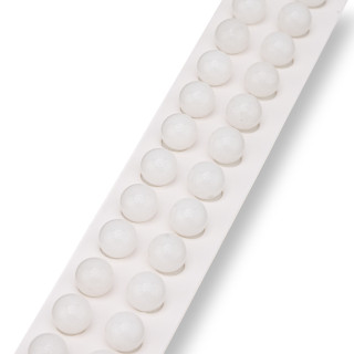 Halbloch-Perlen aus weißer Jade, glatt, rund, 10 mm, 24 Stück