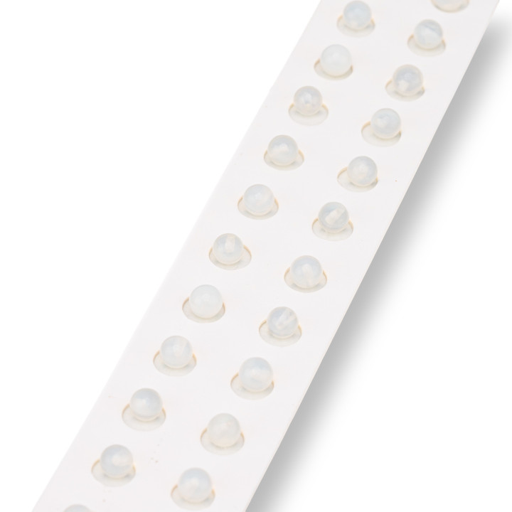 Half Hole Synthetic Opal Beads Round Smooth 06mm 24pcs