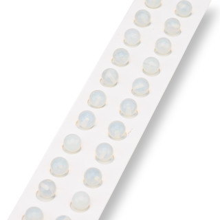 Halblochperlen aus synthetischem Opal, rund, glatt, 08 mm, 24 Stück