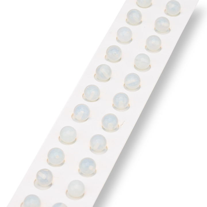 Halblochperlen aus synthetischem Opal, rund, glatt, 08 mm, 24 Stück