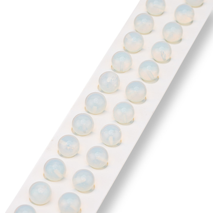 Half Hole Synthetic Opal Beads Round Smooth 10mm 24pcs