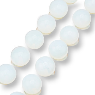 Perline Mezzo Foro Opale Sintetica Tondo Liscio 14mm 20pz