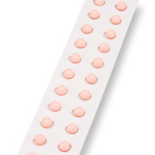 Halblochperlen, rosa Koralle, glatt, rund, 06 mm, 24 Stück