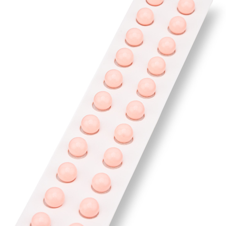 Perles Demi-Trou Pâte de Corail Rose Lisse Rond 08mm 24pcs