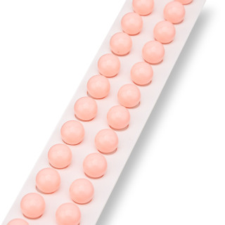 Perles Demi-Trou Pâte de Corail Rose Rond Lisse 10mm 24pcs