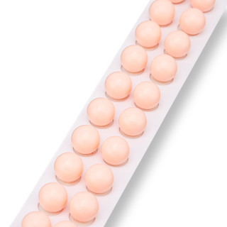 Halblochperlen, rosa Korallenpaste, rund, glatt, 12 mm, 20 Stück