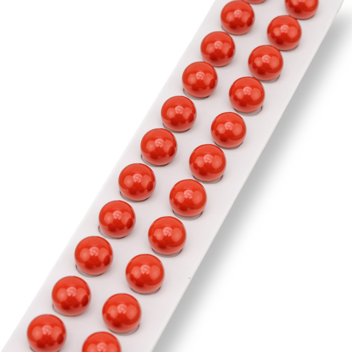 Perline Mezzo Foro Pasta Di Corallo Rosso Sardegna Tondo Liscio 10mm 24pz