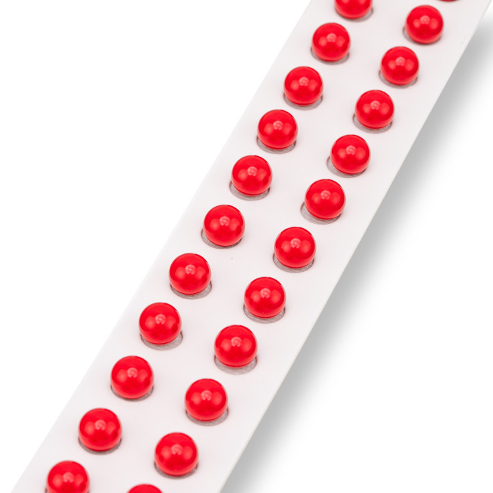 Perles Demi-Trou Pâte de Corail Rouge Rond Lisse 08mm 24pcs