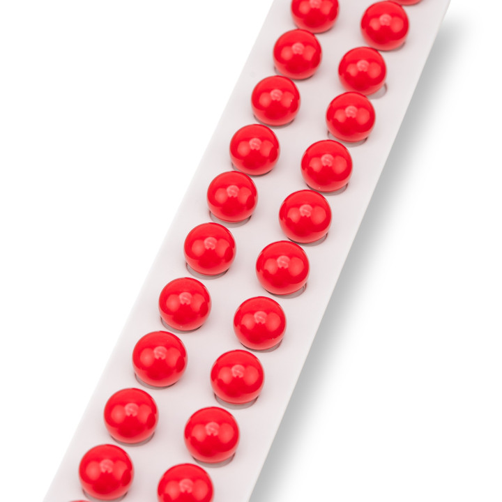 Perline Mezzo Foro Pasta Di Corallo Rosso Tondo Liscio 10mm 24pz