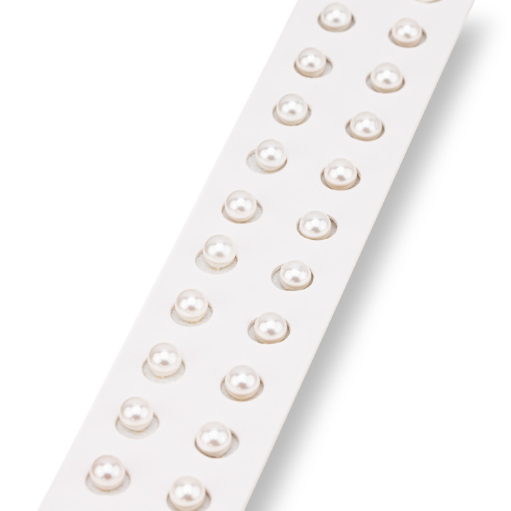 Half Hole Beads Majorca Pearls White Round Smooth 06mm 24pcs