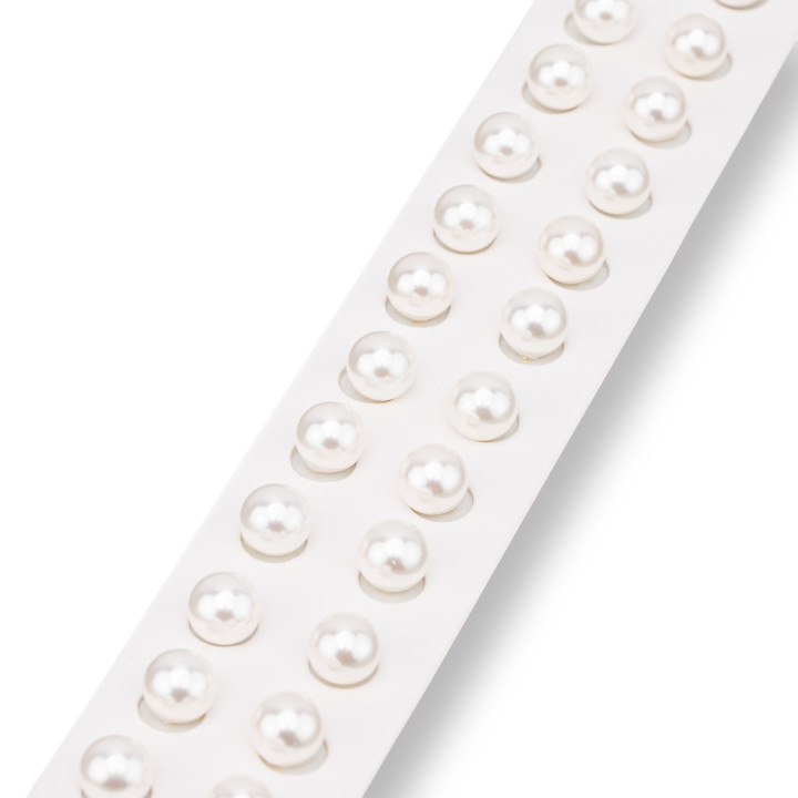 Half Hole Beads Majorca Pearls White Round Smooth 08mm 24pcs