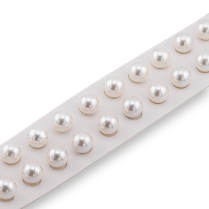 Perles Demi-Trou Majorque Perle Blanche Rond Lisse 10mm 24pcs