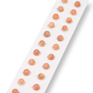 Perles Pierre de Lune Rose Demi Trou Rond Lisse 06mm 24pcs