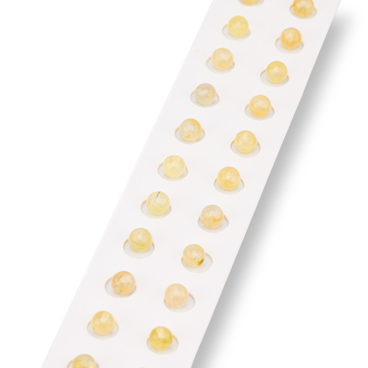 Half Hole Pre-Plucked Smooth Round Beads 06mm 24pcs