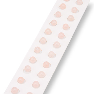 Halbloch-Rosenquarz-Perlen, rund, glatt, 06 mm, 24 Stück