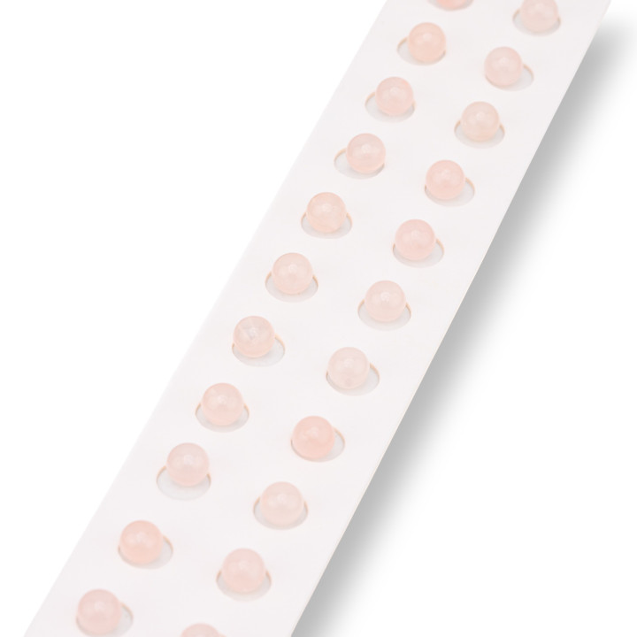 Half Hole Rose Quartz Στρογγυλές Λείες Χάντρες 06mm 24τμχ