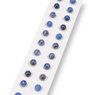 Sodalite Round Smooth Half Hole Beads 06mm 24pcs