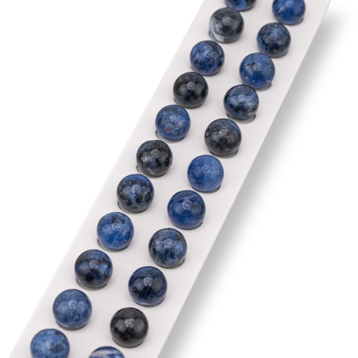 Perles Rondes Lisse Demi Trou Sodalite 10mm 24pcs