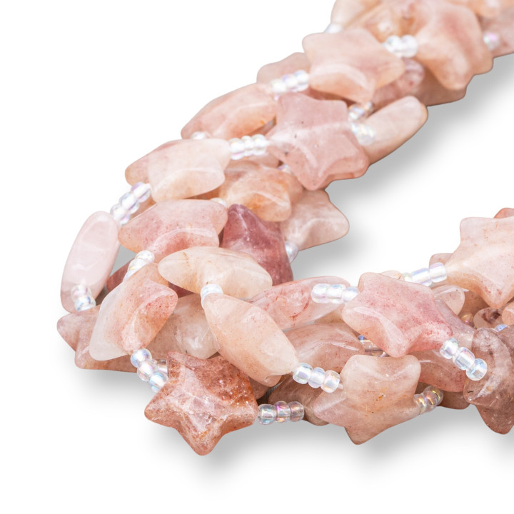 Quartz Fraise Étoile Plate Lisse 16mm