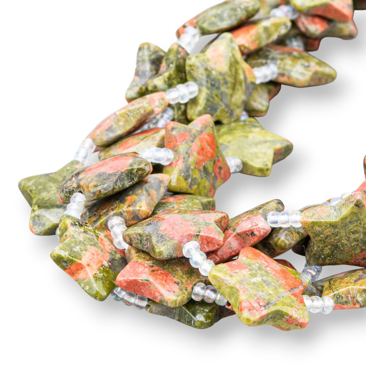 Unakite Étoile Plate Lisse 20mm