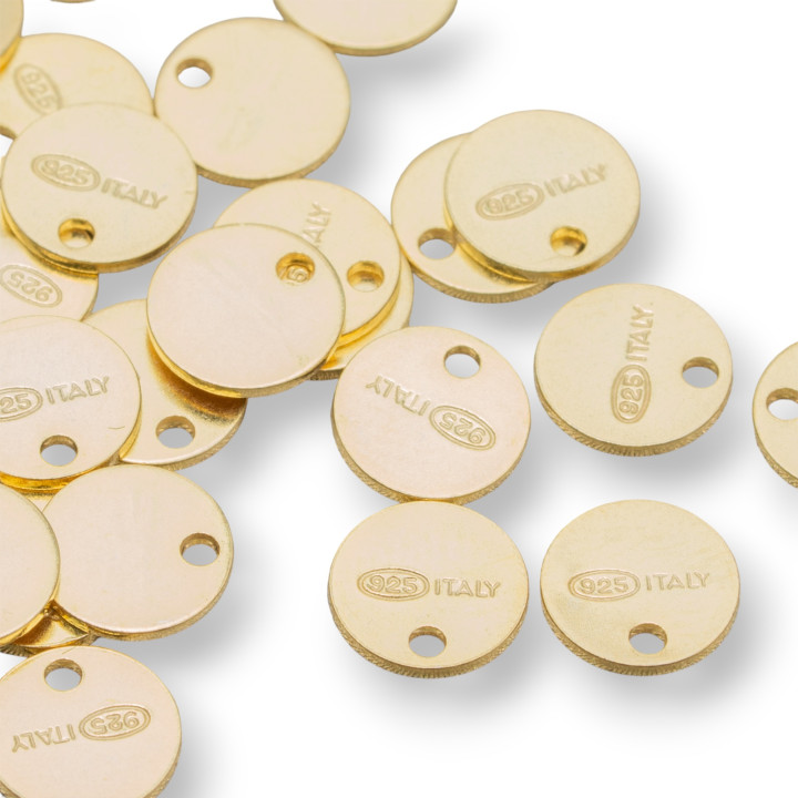 925 Silbermünzen-Bulletins, rund, 6 x 0,6 mm, 30 Stück, golden