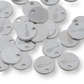 Boletines de monedas de plata 925 redondos 6x0,6 mm 30 piezas chapadas en rodio