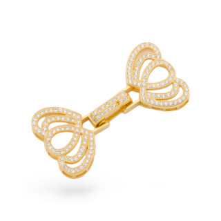 Cierre De Plata 925 Con Micropave De Circonitas Multihilo 22x45mm Dorado 1ud