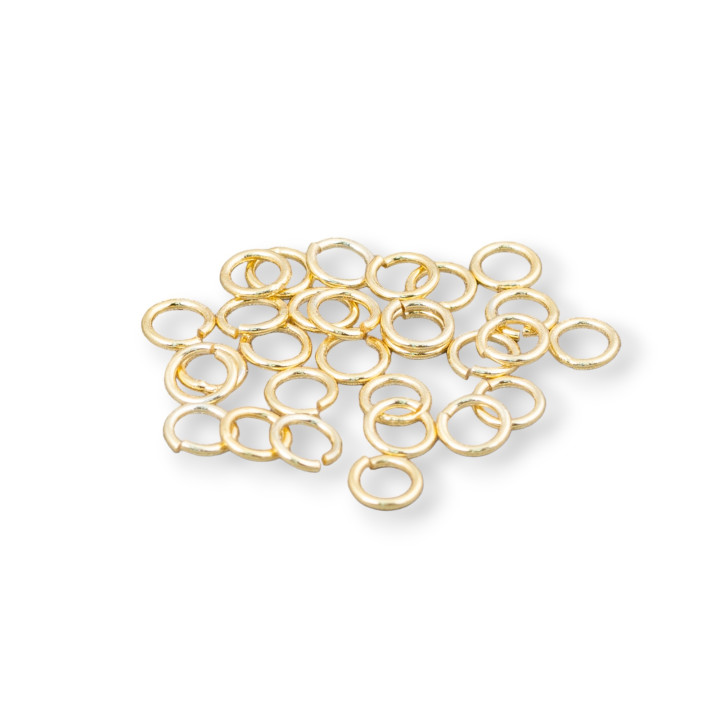 Contromaglia Anellini Di Argento 925 Aperti 4mm Filo 0,6mm 5gr Dorato