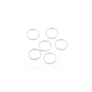 Counterlink 925 Silver Open Rings 6mm Wire 0.8mm 5g Silver Plated 70pcs Approx.