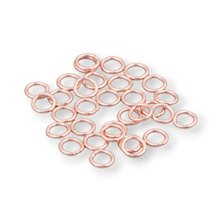 Contromaglia Anellini Di Argento 925 Saldati 4mm Filo 0,6mm 5gr Oro Rosa