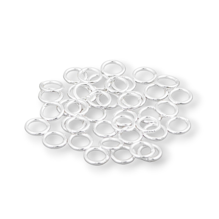 Gegenverbindungsringe aus 925er Silber, geschweißt, 5 mm Draht, 0,7 mm, 5 g versilbert