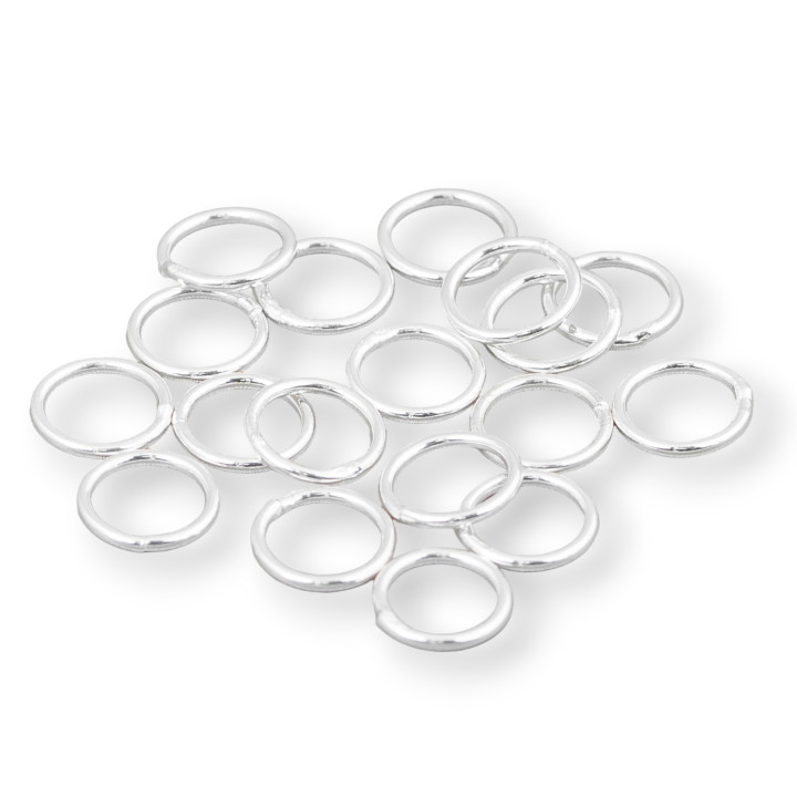 Contromaglia Anellini Di Argento 925 Saldati 6mm Filo 0,8mm 5gr Argentato 70pz Ca