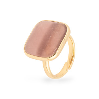 Anello di Bronzo con Occhio di Gatto Quadrato Liscio - Eleganza e Stile Unici | World of Jewel