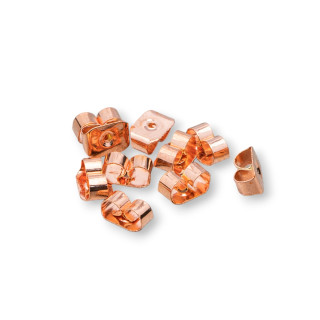 Mèche Acier Papillons 4x7mm pour Boucles d'Oreilles Puces Or Rose 40gr