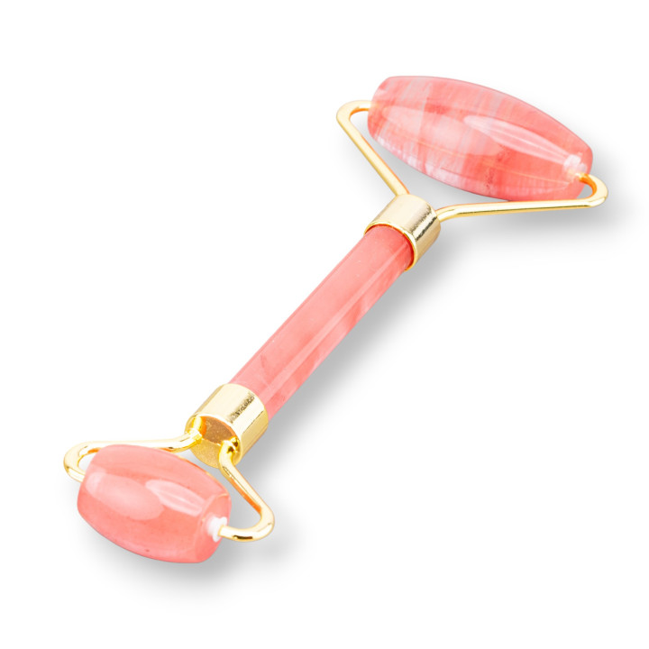 Roller Massager από φυσικές ημιπολύτιμες πέτρες και Cherry Golden Brass