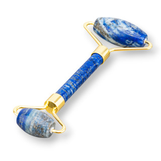 Roller Massager από φυσικές σκληρές πέτρες και Golden Brass Lapis Lazuli