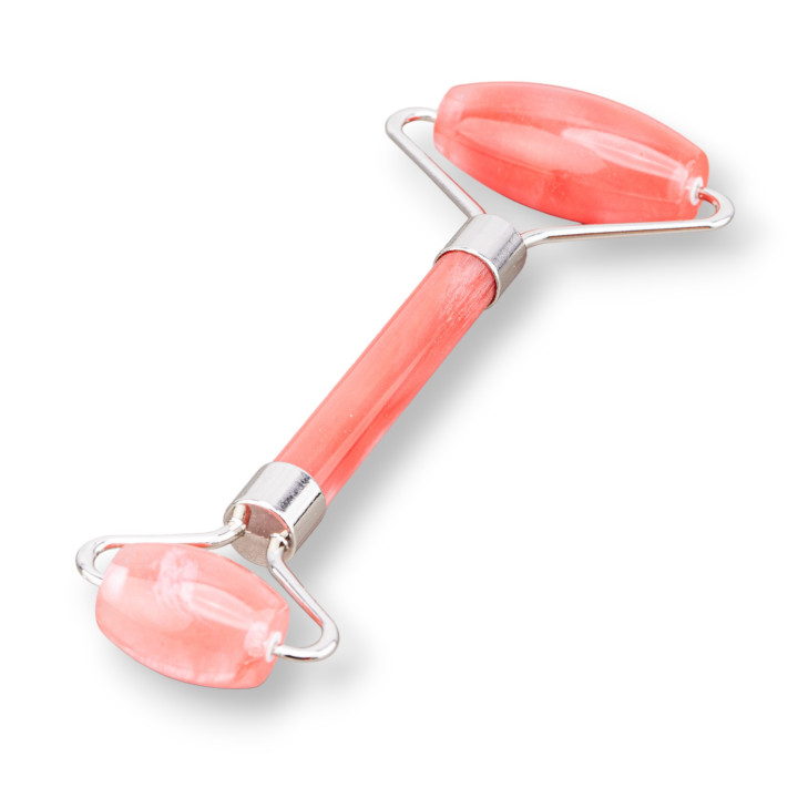 Roller Massager από φυσικές ημιπολύτιμες πέτρες και επιροδιωμένο ορειχάλκινο κεράσι