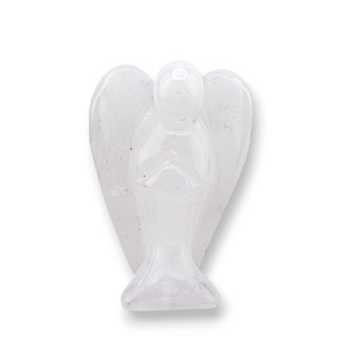 Adorno de estatua de piedras preciosas, Ángel de cristal de roca de 1,5 pulgadas y 2,5 cm