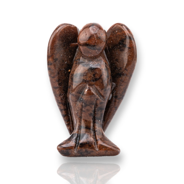 Ornament-Statue aus Halbedelsteinen, 1,5 Zoll, 2,5 cm, brauner Jaspis-Engel
