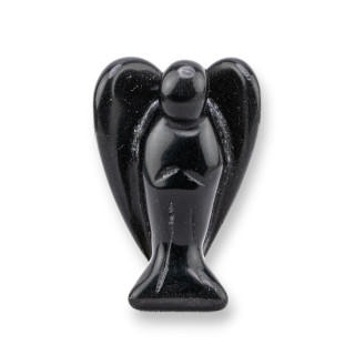 Ornement de statue en pierre semi-précieuse 1,5 pouces 2,5 cm Ange Onyx