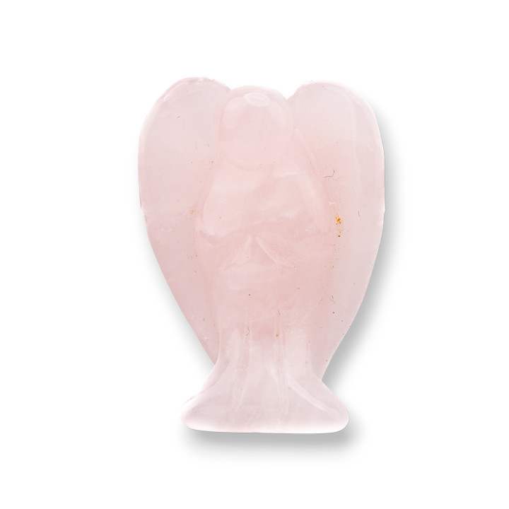 Halbedelstein-Statue-Ornament, 3,8 cm, 2,5 cm, Rosenquarz-Engel