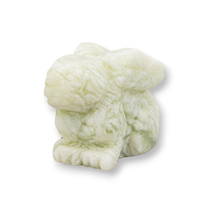 Soprammobile Statua Di Pietre Dure 1,5inch 3,5cm Coniglio Di New Jade