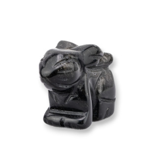 Halbedelstein-Statue-Ornament, 3,8 cm, 2,5 cm, Onyx-Kaninchen
