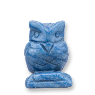 Soprammobile Statua Di Pietre Dure 1,5inch 3,5cm Gufo Di Avventurina Blu