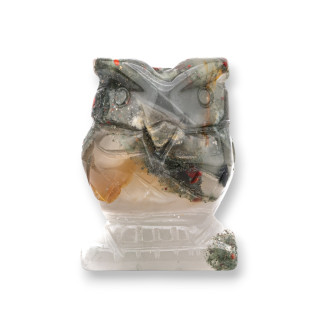Halbedelstein-Statue, 3,8 cm, 2,5 cm, blutige Jaspis-Eule
