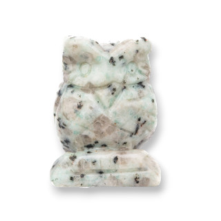 Adorno de estatua de piedra semipreciosa, búho de obsidiana de 1,5 pulgadas y 2,5 cm