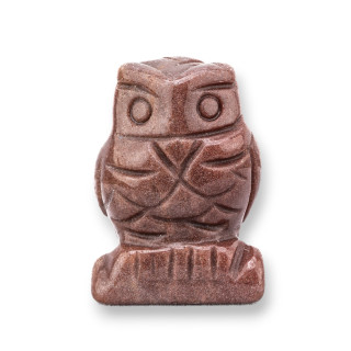 Adorno de estatua de piedras preciosas, búho de piedra de arena de 1,5 pulgadas y 2,5 cm