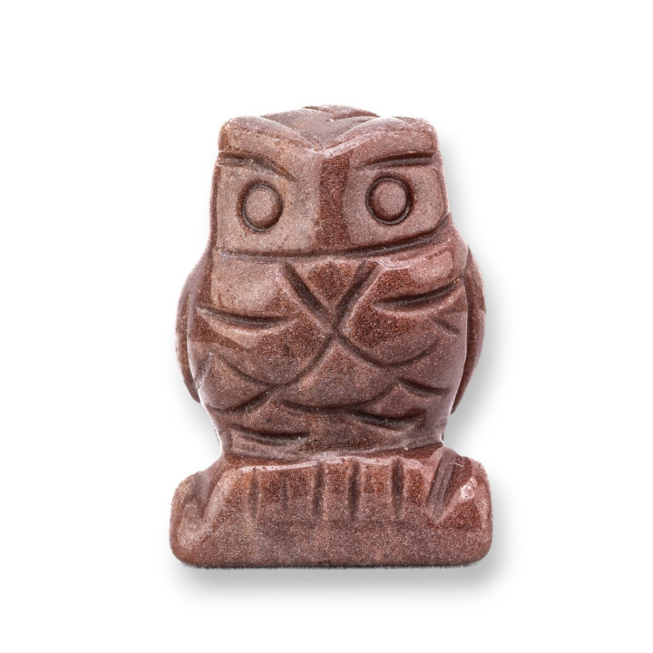 Gemstone Statue Ornament 1.5inch 3.5cm Sand Stone Owl