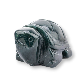 Soprammobile Statua Di Pietre Dure 1,5inch 3,5cm Tartaruga Di Agata Muschiata